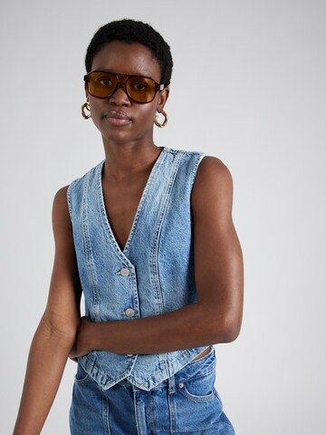 PIECES Vest 'ALMA' in Blue: front