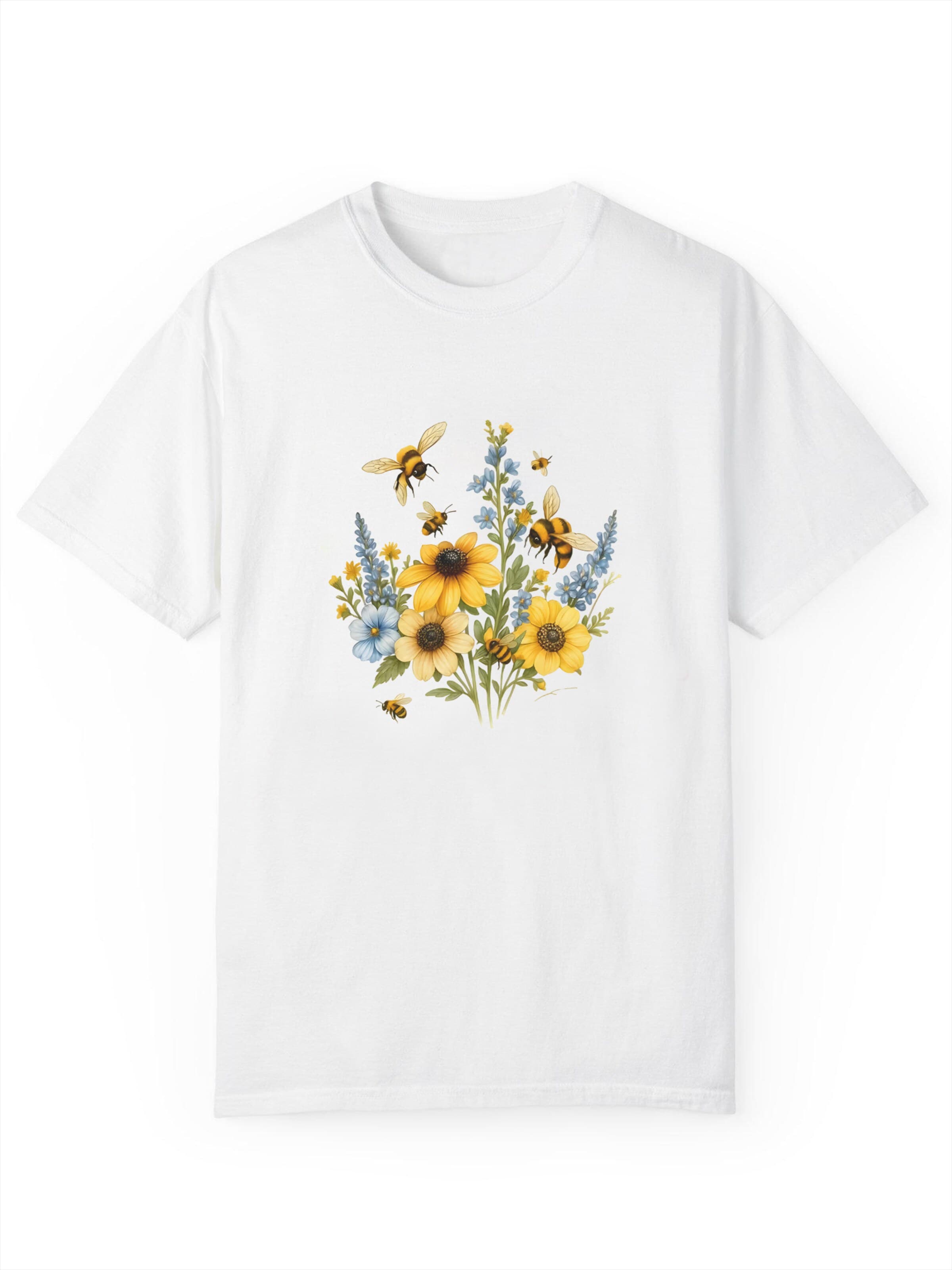 GORHEY Oversized shirt 'Women Short Sleeve T-Shirt with Flowers Print Tees' in White: front