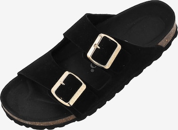 Palado Pantolette 'Korfu' in Schwarz: Vorderseite