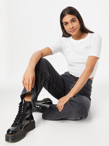 balta Calvin Klein Jeans Marškinėliai