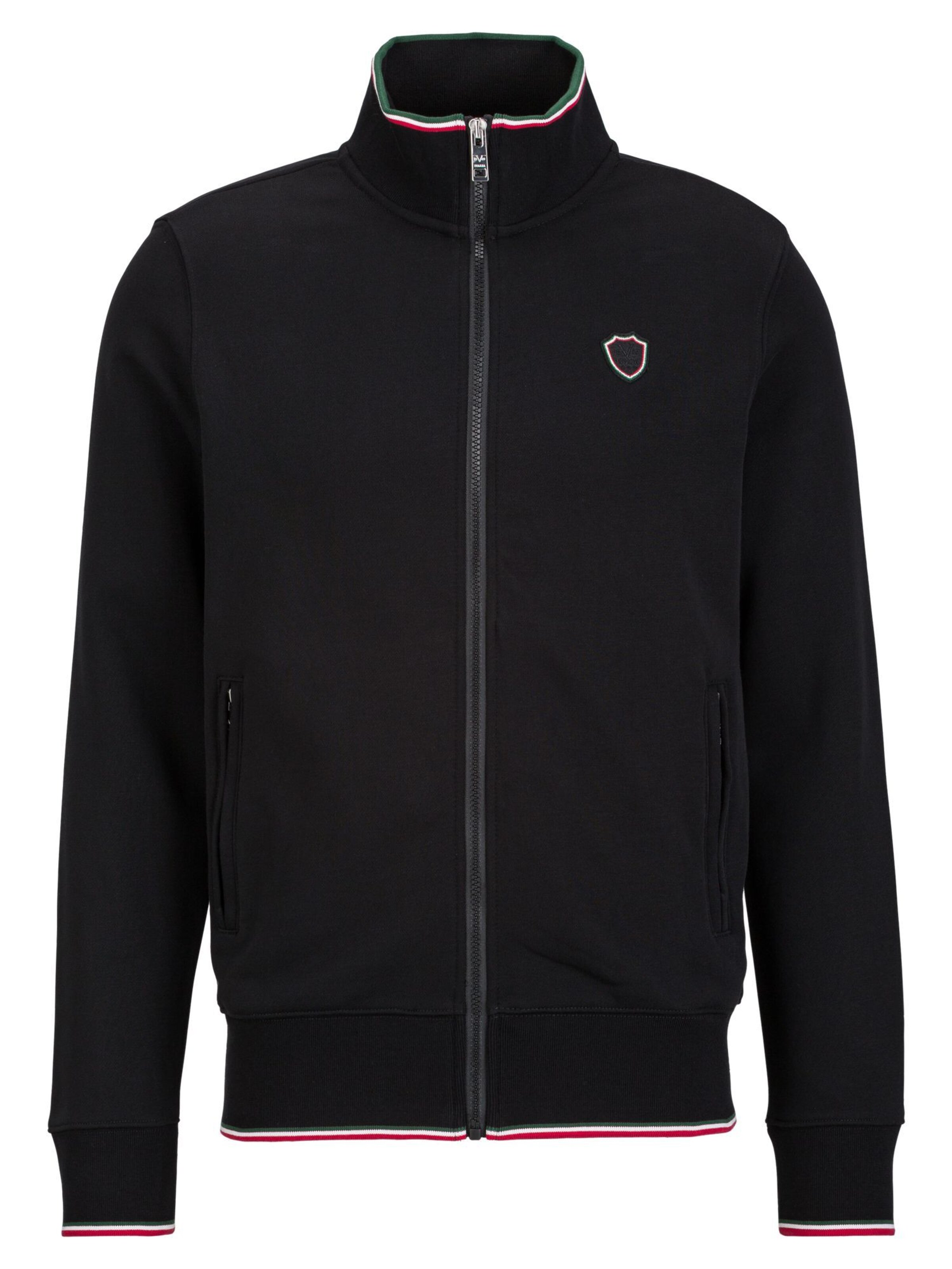 19V69 ITALIA Sweatjacke 'Zaan' in Schwarz: Vorderseite
