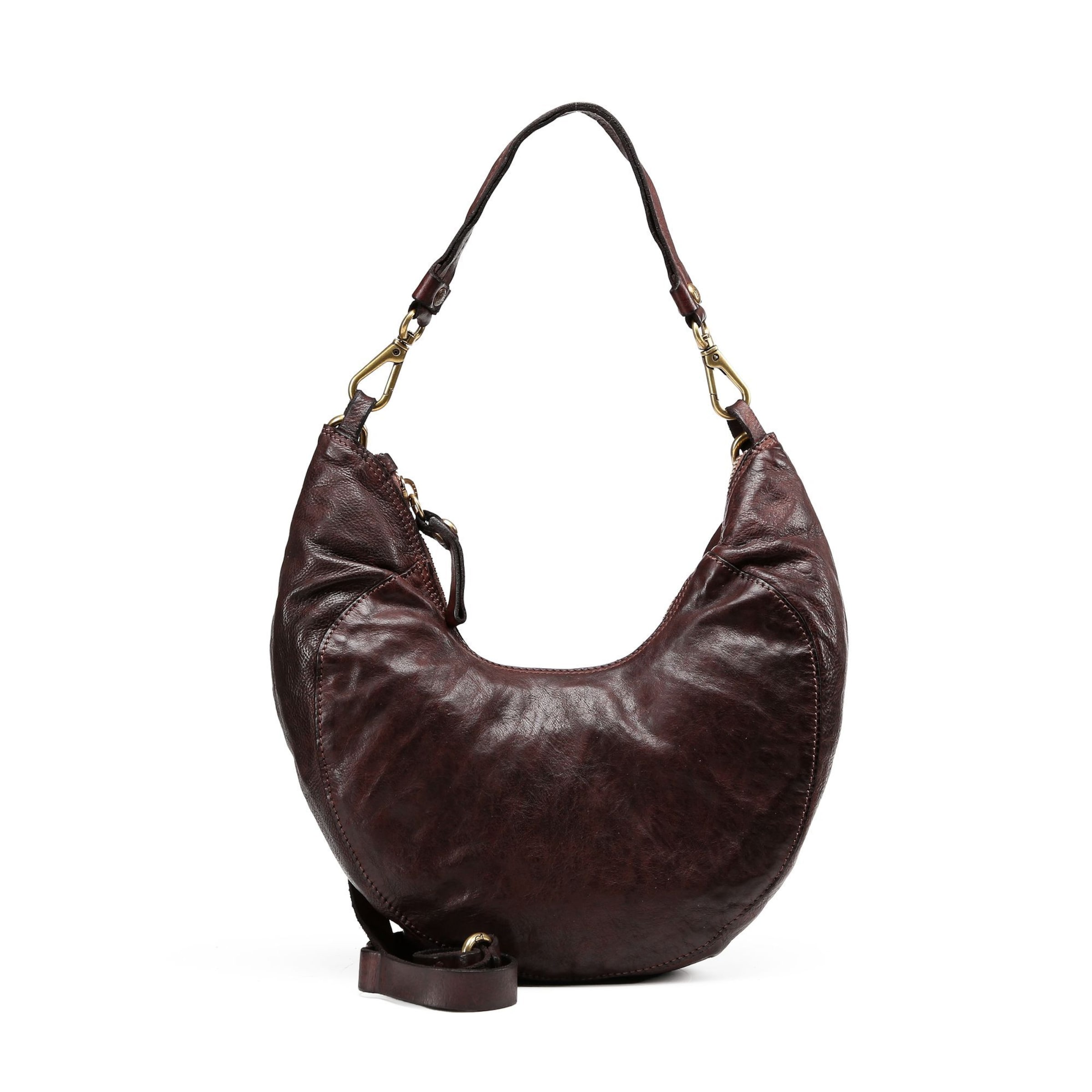 Campomaggi Schoudertas 'Monospalla' in Bruin: voorkant