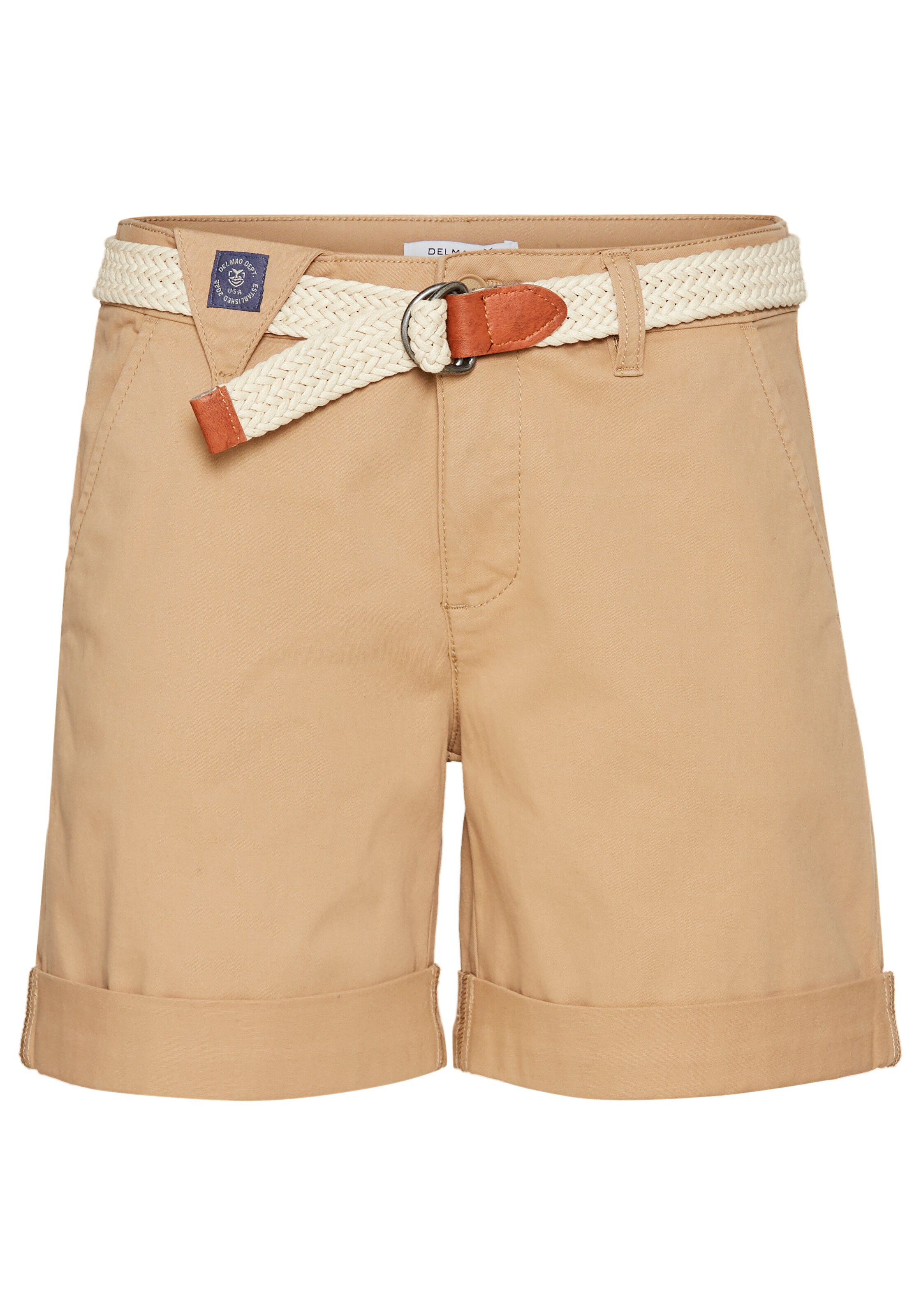 DELMAO Slimfit Shorts in Beige: Vorderseite