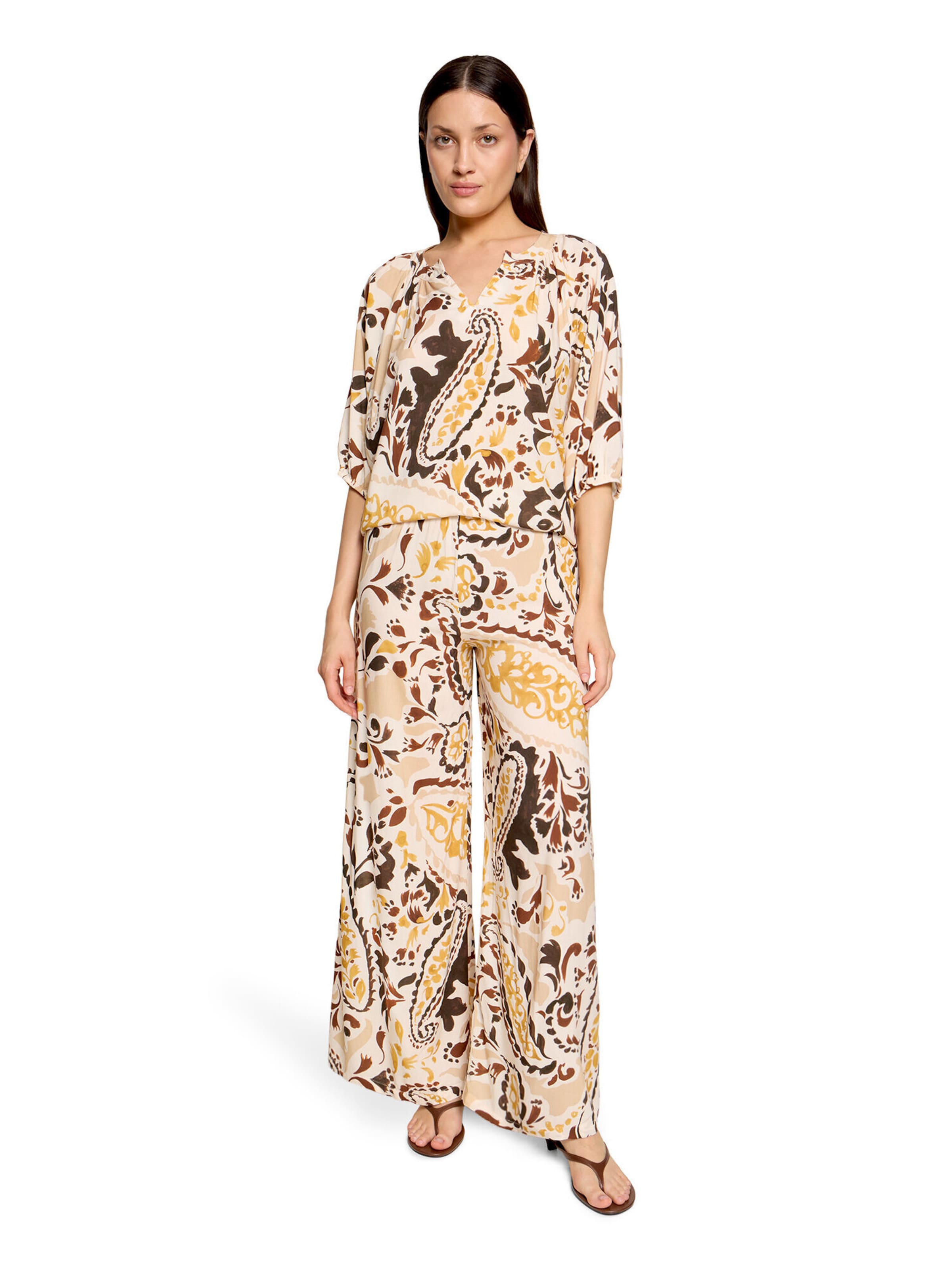 Cartoon Casual-Bluse mit Raffung in Gelb
