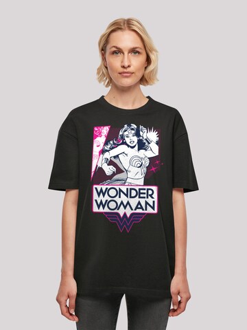 Maglia extra large 'DC Comics Superhelden Wonder Woman Pink Action' di F4NT4STIC in nero: frontale
