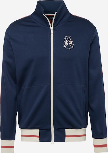 La Martina Sweatjacke in creme / navy / cranberry, Produktansicht