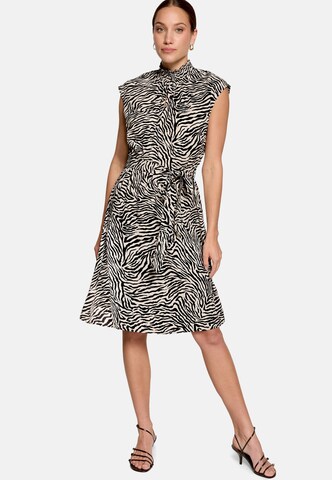 zero Midikleid mit Print. in Weiß: Vorderseite
