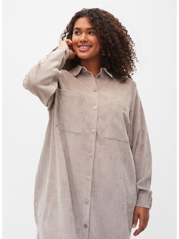 Zizzi Shirt Dress 'Katie' in Beige