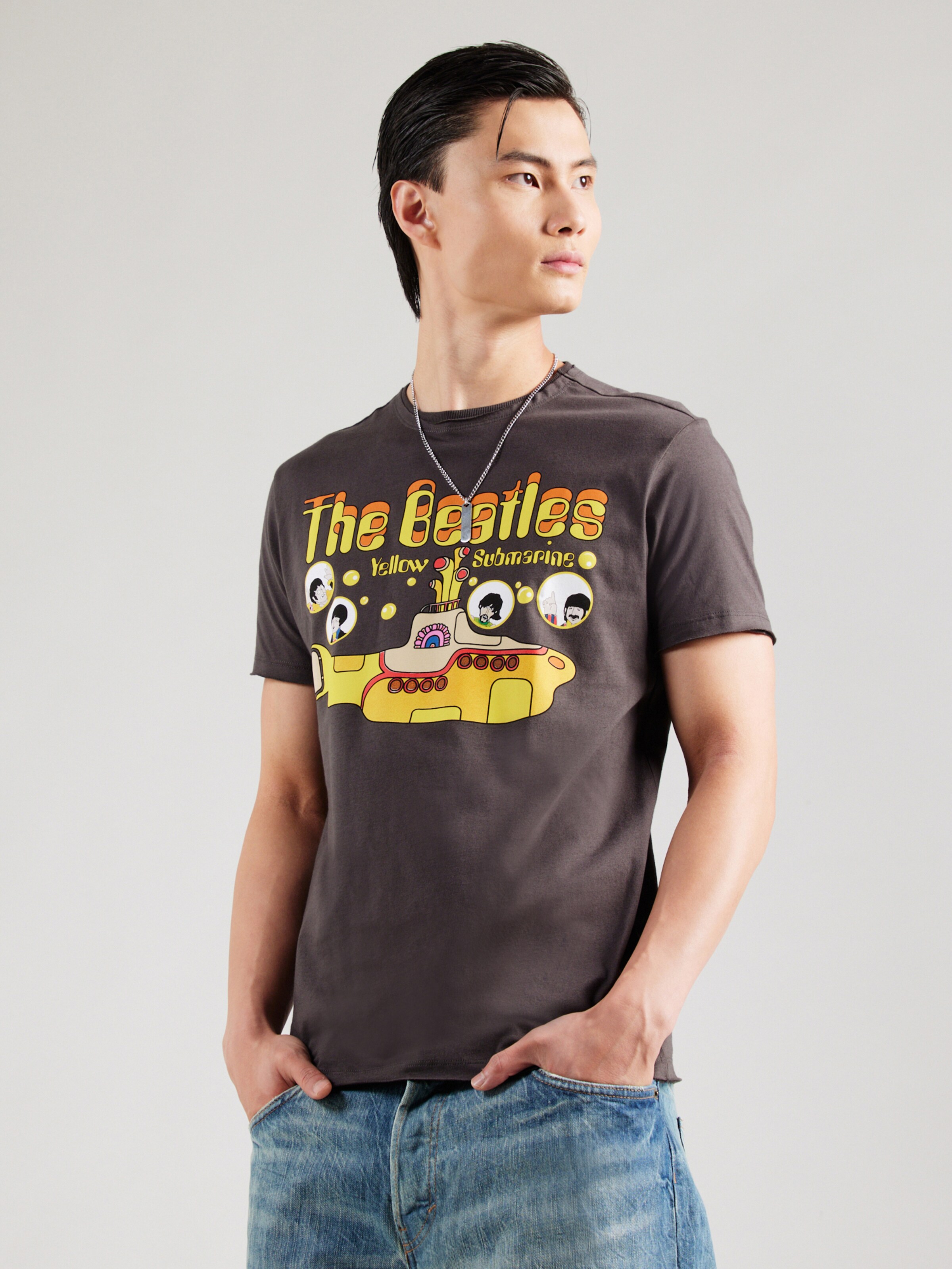 AMPLIFIED T-Shirt 'BEATLES YELLOW SUBMARINE' in Taupe | ABOUT YOU
