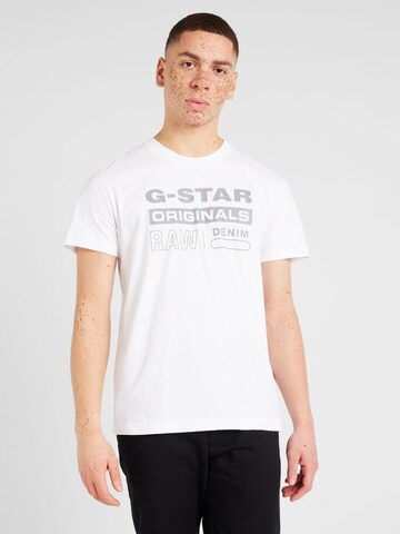 G-STAR Μπλουζάκι σε λευκό: μπροστά