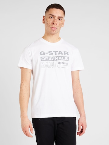 Tricou de la G-Star RAW pe alb: față