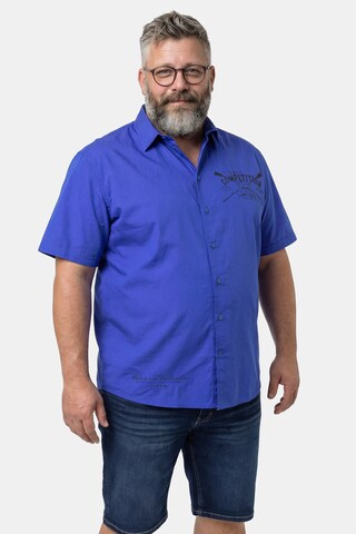 Men Plus Regular Fit Hemd in Blau