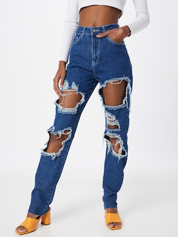 Misspap Regular Jeans in Blauw: voorkant