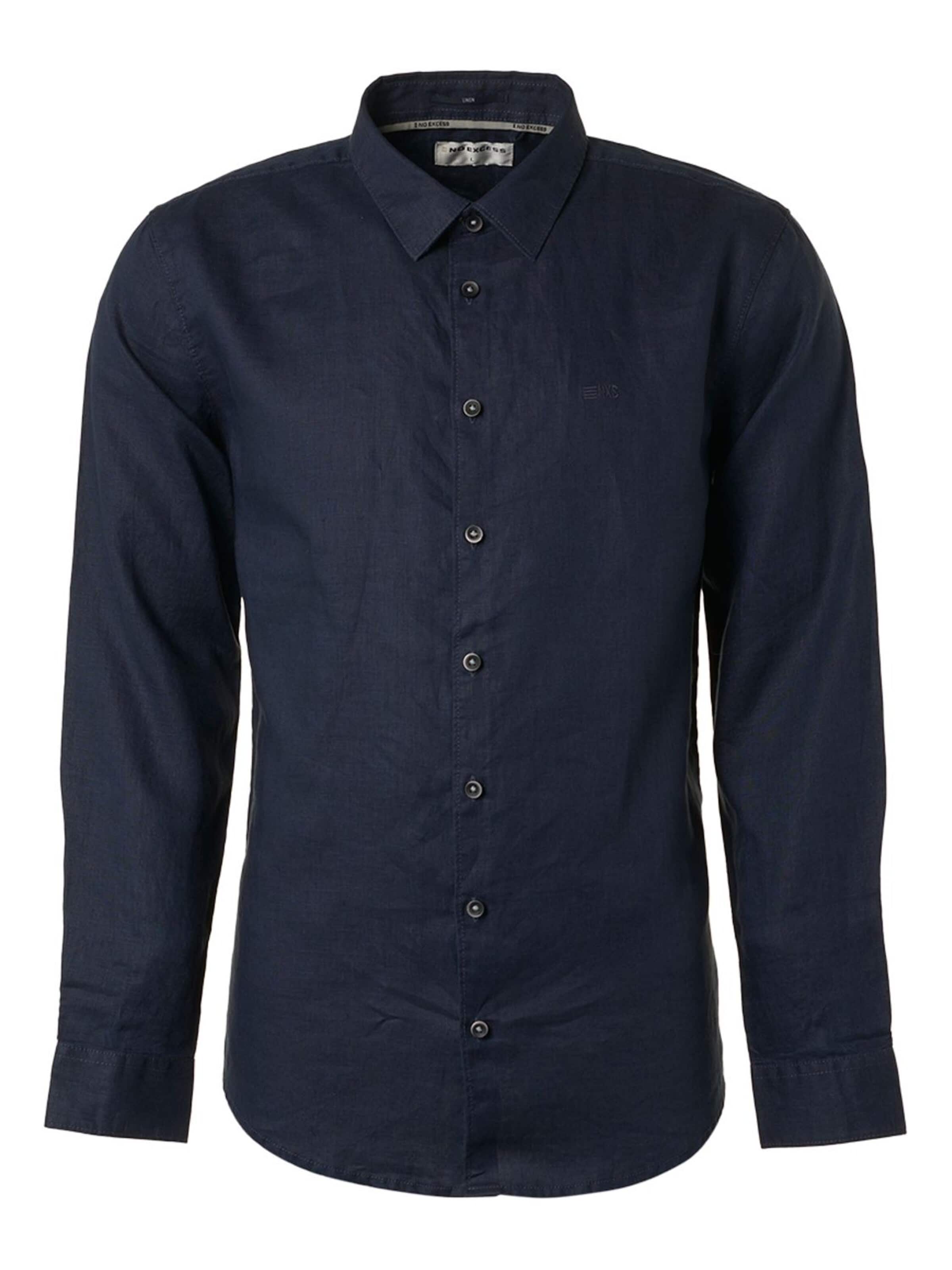 No Excess Regular fit Overhemd in Blauw: voorkant