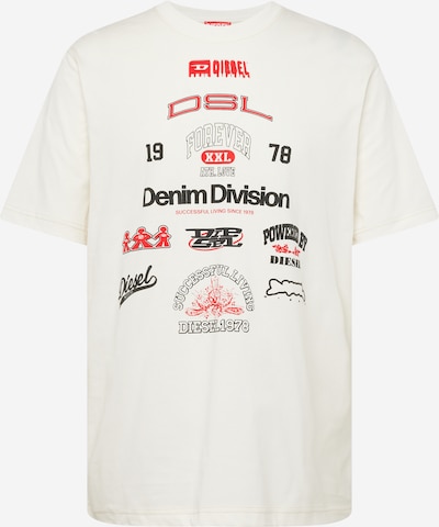 DIESEL T-Shirt 'JUST N14' en rouge / noir / blanc, Vue avec produit