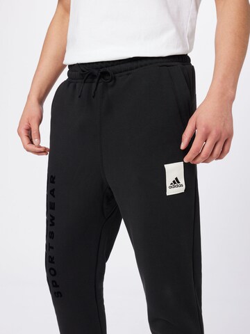 ADIDAS SPORTSWEAR Tapered Workout Pants 'Lounge' in Grey