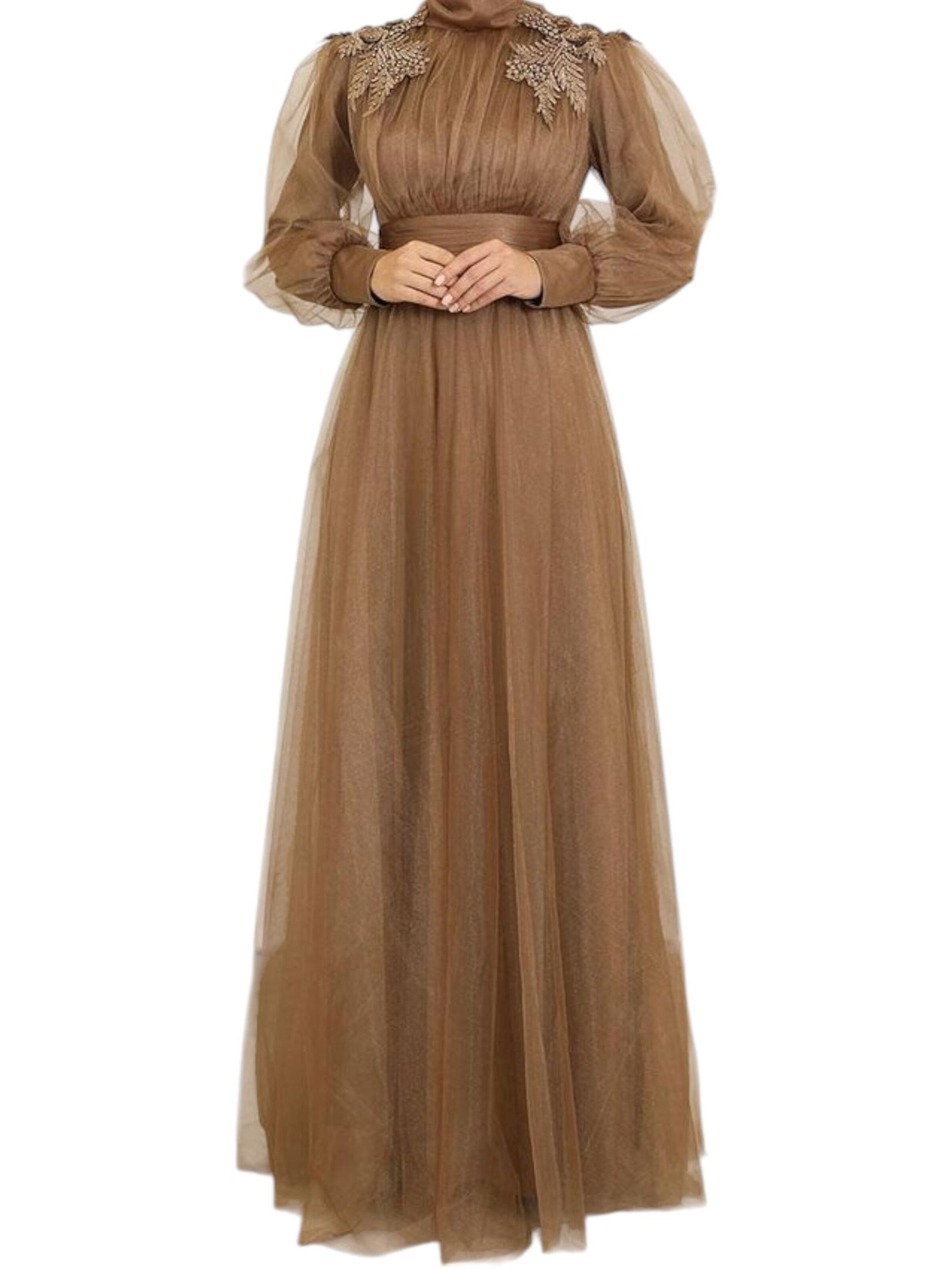 Abito da sera 'MINEL' di fashionshowcase in marrone