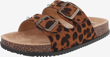 Ital-Design Pantolette in Braun: Vorderseite