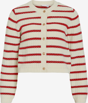 VILA Плетена жилетка 'VITrut' в бяло: отпред