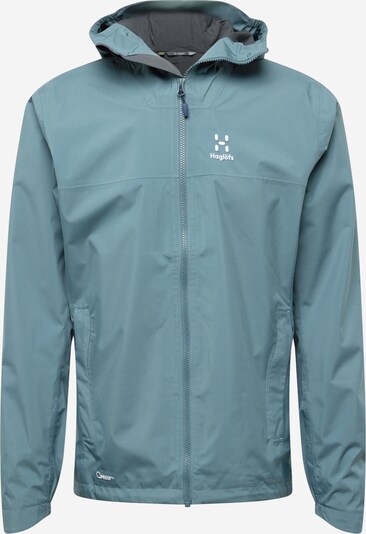 Haglöfs Veste outdoor 'Korp Proof' en bleu cyan / blanc, Vue avec produit