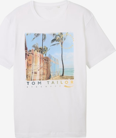 TOM TAILOR Shirt in Sand / Sky blue / Yellow / White, Item view