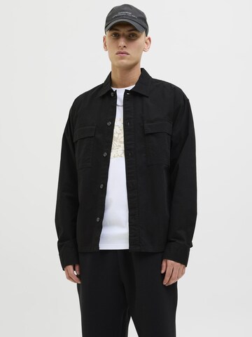 JACK & JONES Regular fit Button Up Shirt in Black: front