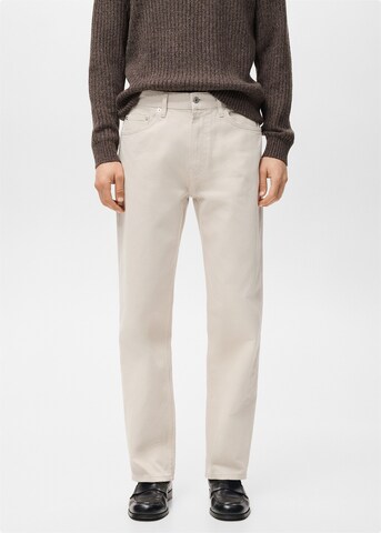 MANGO MAN Regular Jeans 'Moby' i beige: framsida