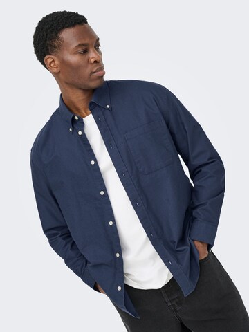 Only & Sons Regular Fit Hemd 'ONSOXFORD' in Blau