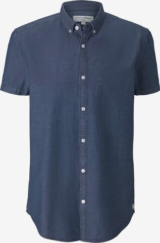 TOM TAILOR DENIM Button Up Shirt in Blue: front