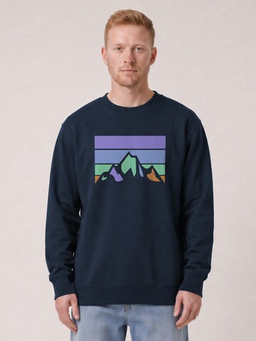 Sweat-shirt 'Retro Landscape' Watapparel en bleu : devant