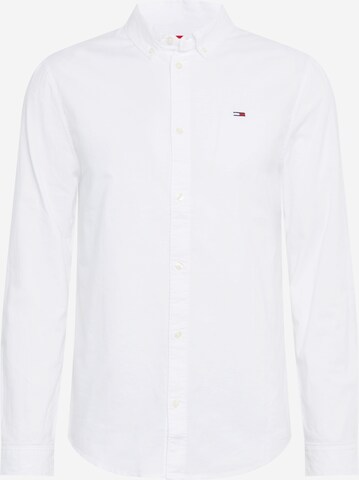 Tommy Jeans - Ajuste estrecho Camisa 'Oxford' en blanco: frente