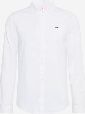 Tommy Jeans - Ajuste estrecho Camisa 'Oxford' en blanco: frente