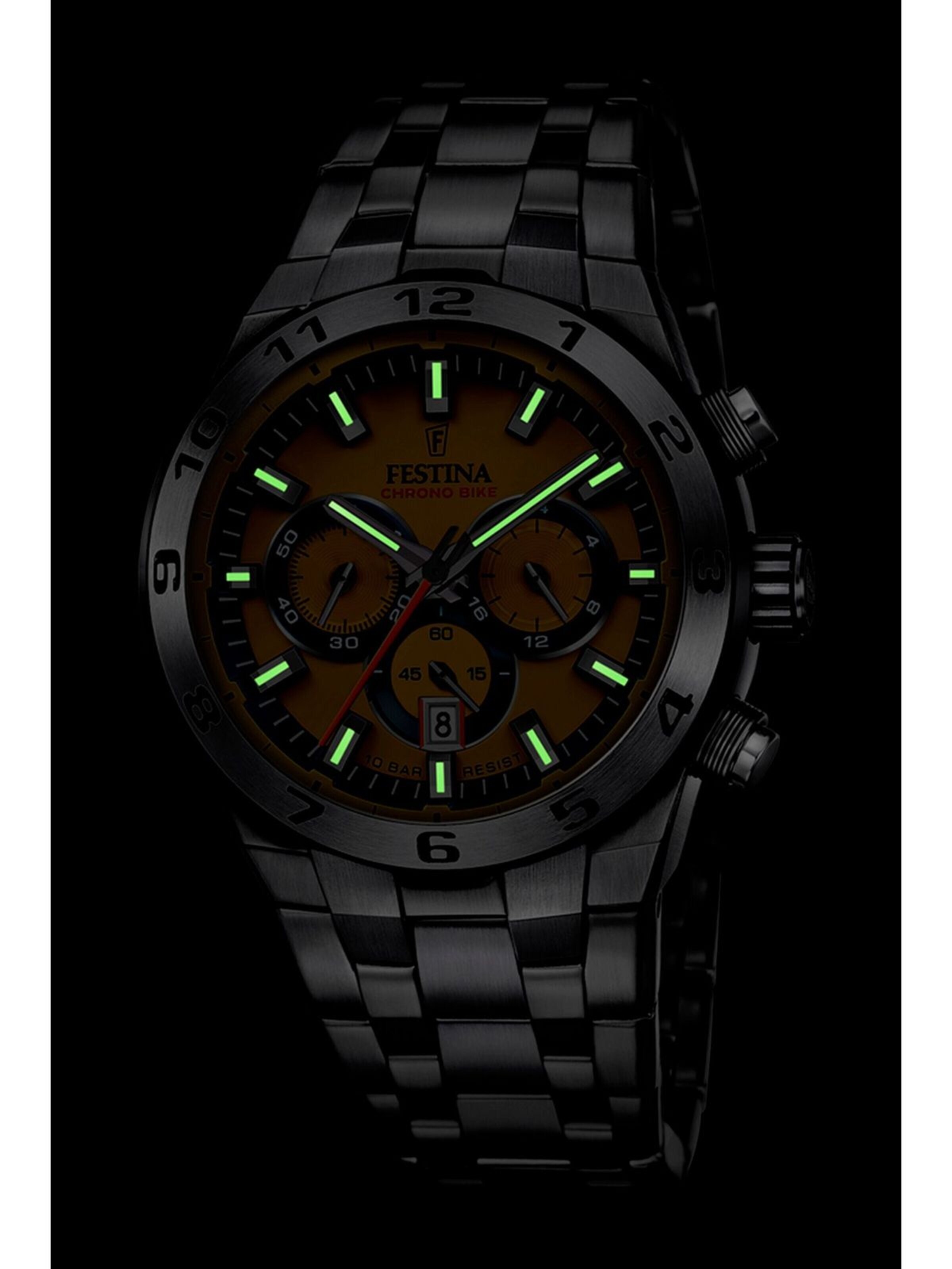 FESTINA Zegarek analogowy 'Chronograph Chrono Bike' w kolorze żółty