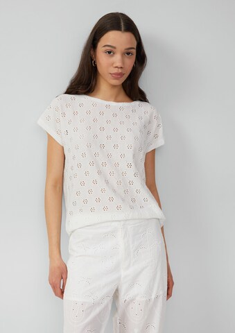 T-shirt QS en blanc : devant
