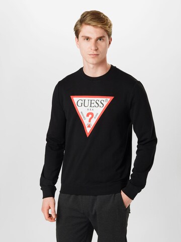 GUESS Sweatshirt 'AUDLEY' in Zwart: voorkant