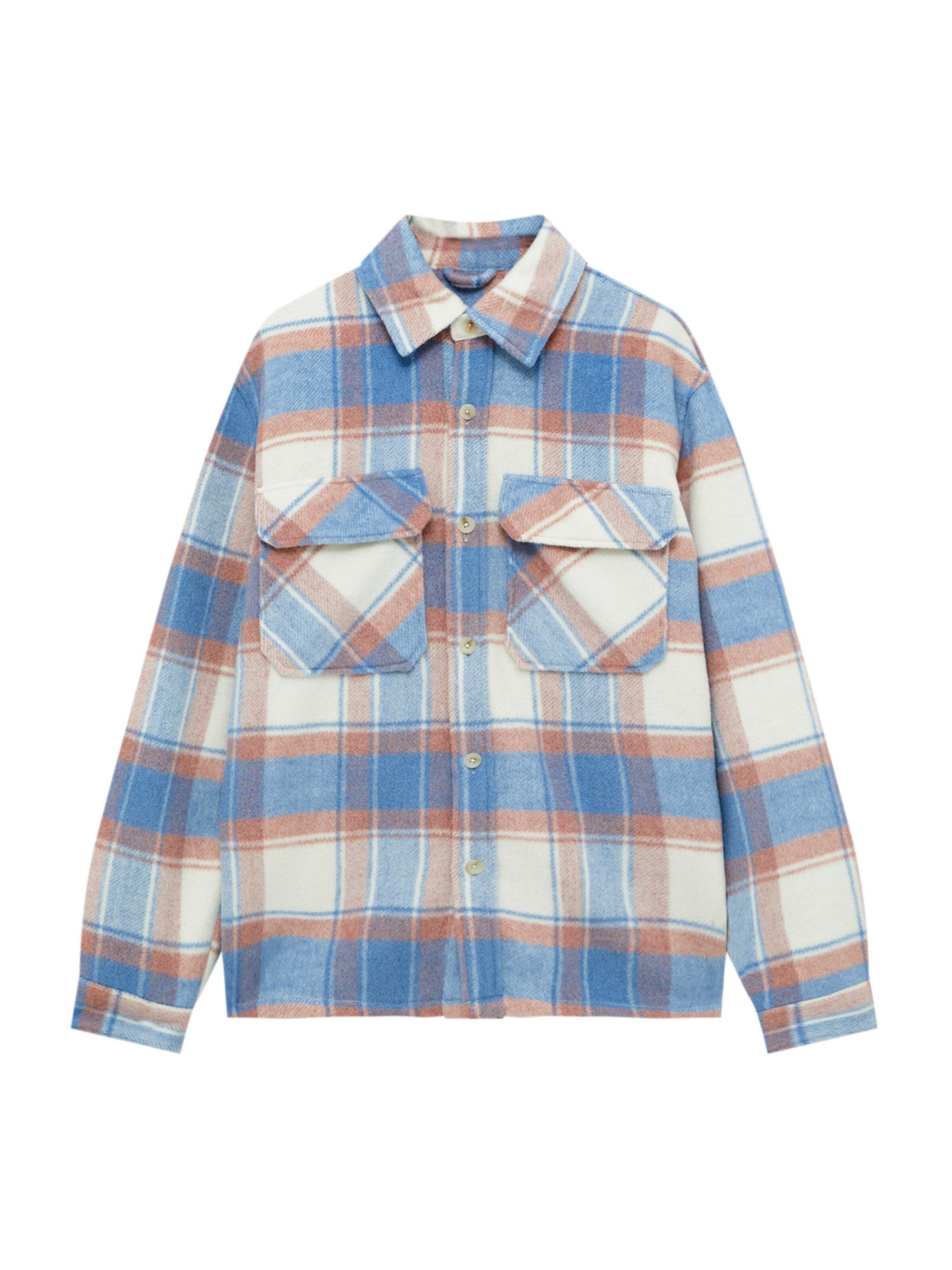 Pull&Bear Regular Fit Hemd in Weiß: Vorderseite