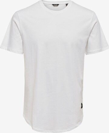 T-Shirt 'Matt' Only & Sons en blanc : devant