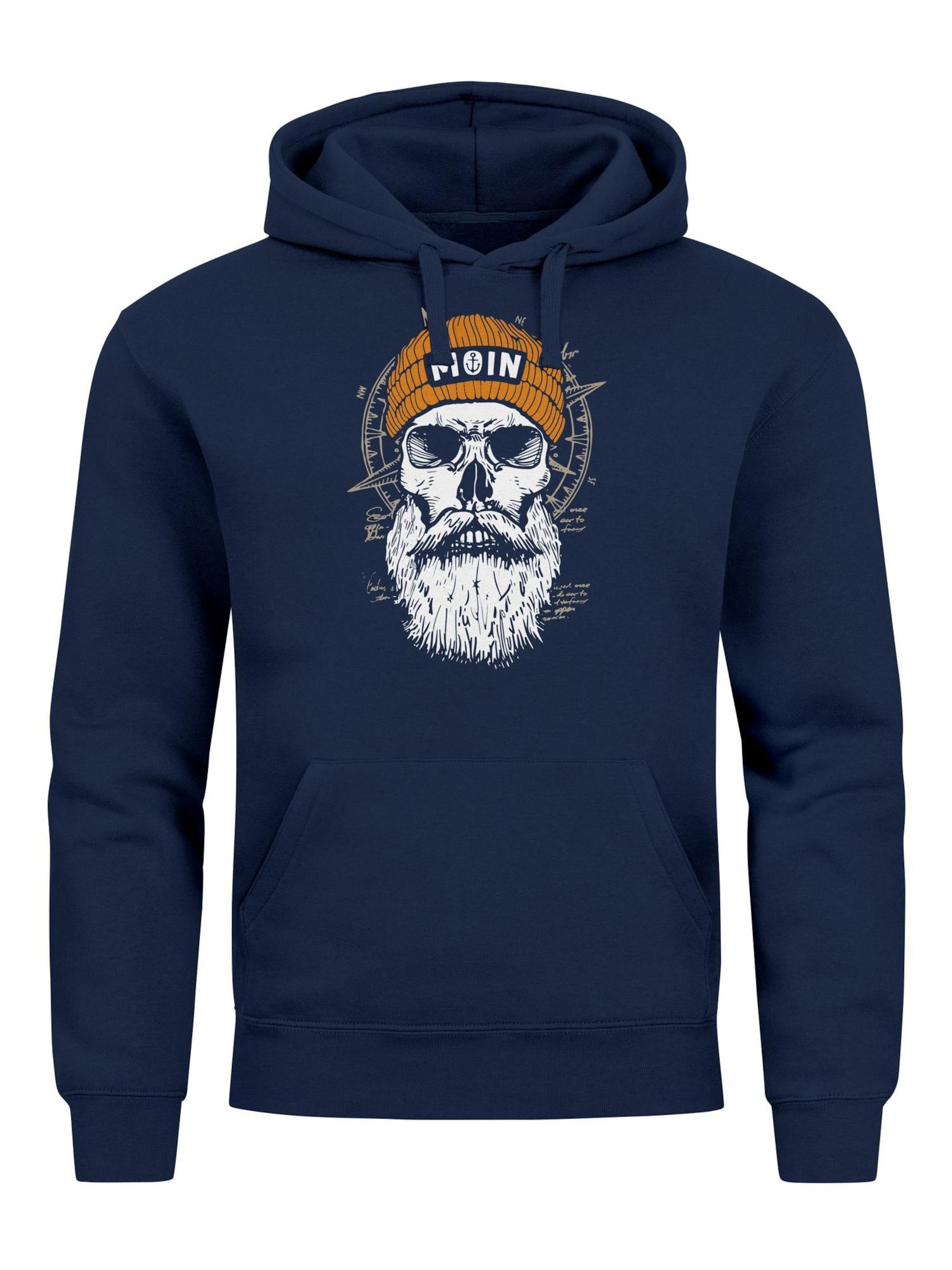 Neverless Sweatshirt 'Skull Moin'‌‌‌‌‌‌‌‌‌ in Blau: Vorderseite