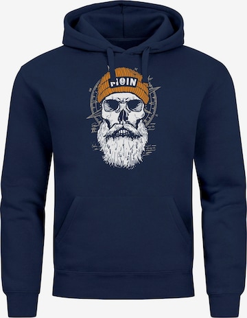 Neverless Sweatshirt 'Skull Moin' in Blau: Vorderseite