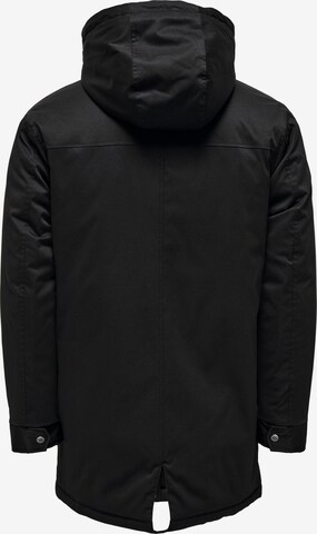 Parka mi-saison 'Alexander' Only & Sons en noir