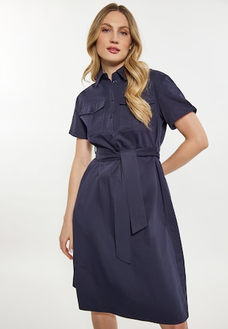 DreiMaster Vintage Shirt Dress in Blue: front