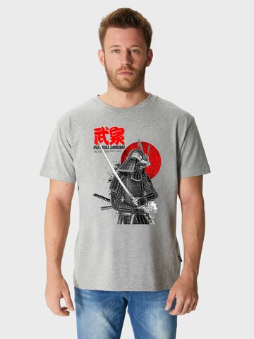 Oldskull Shirt 'Asian Swordsman ' in Grijs: voorkant