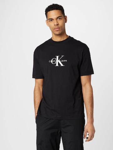 Tricou de la Calvin Klein Jeans pe negru: față