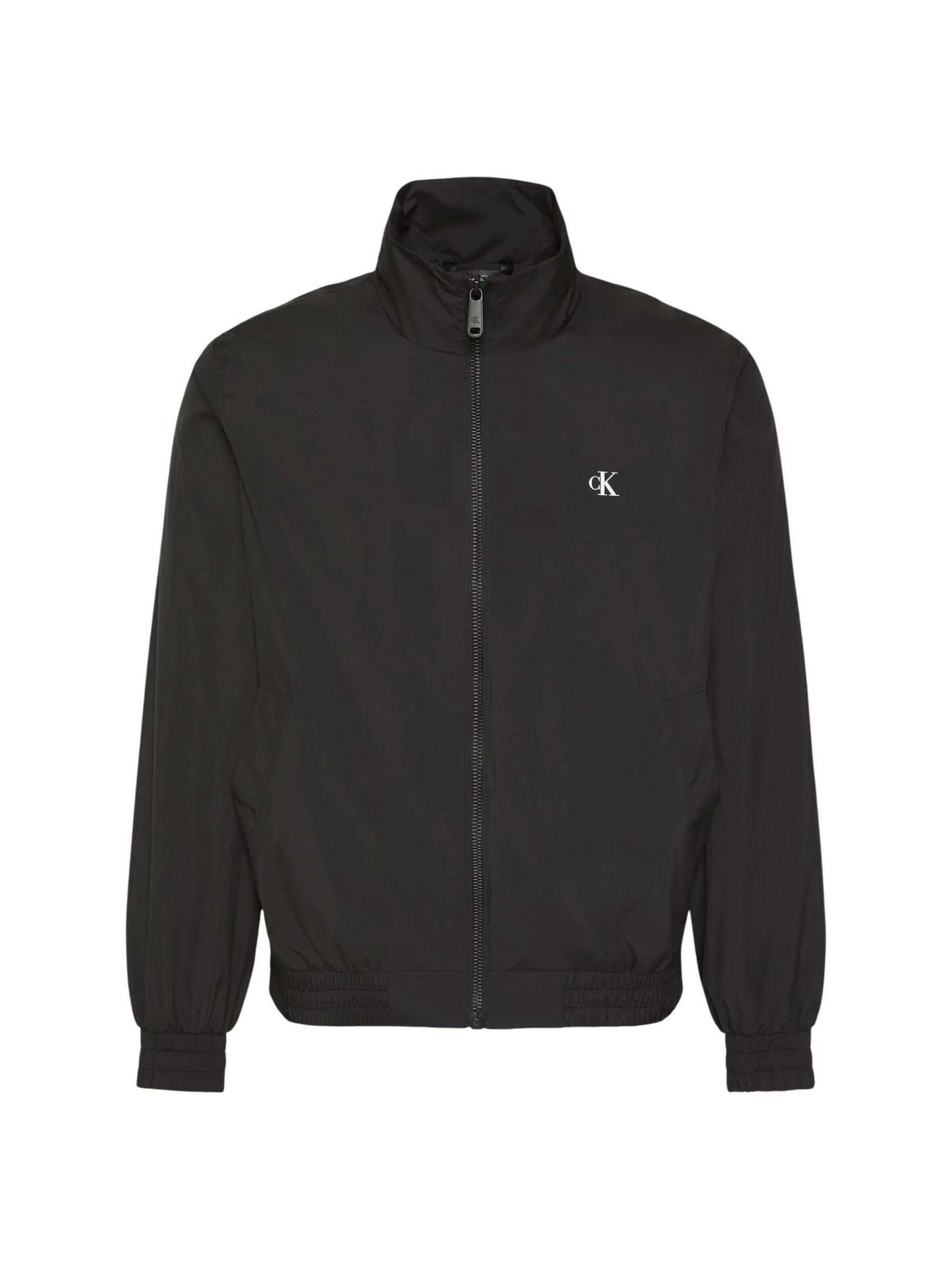 Calvin Klein Jeans - Abrigo de entretiempo 'HARRINGTON' en negro: frente