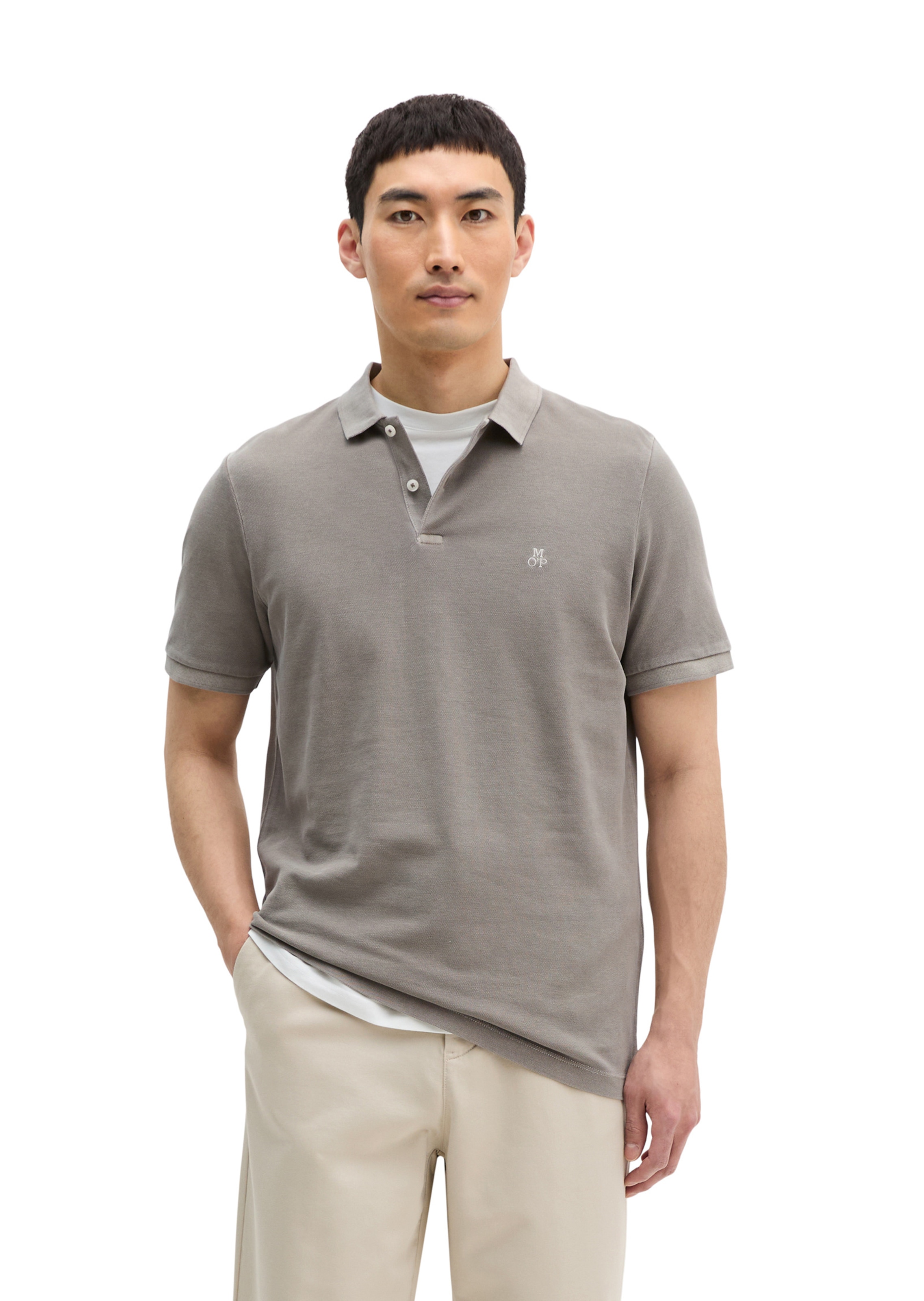 Marc O'Polo Shirt in Bruin: voorkant