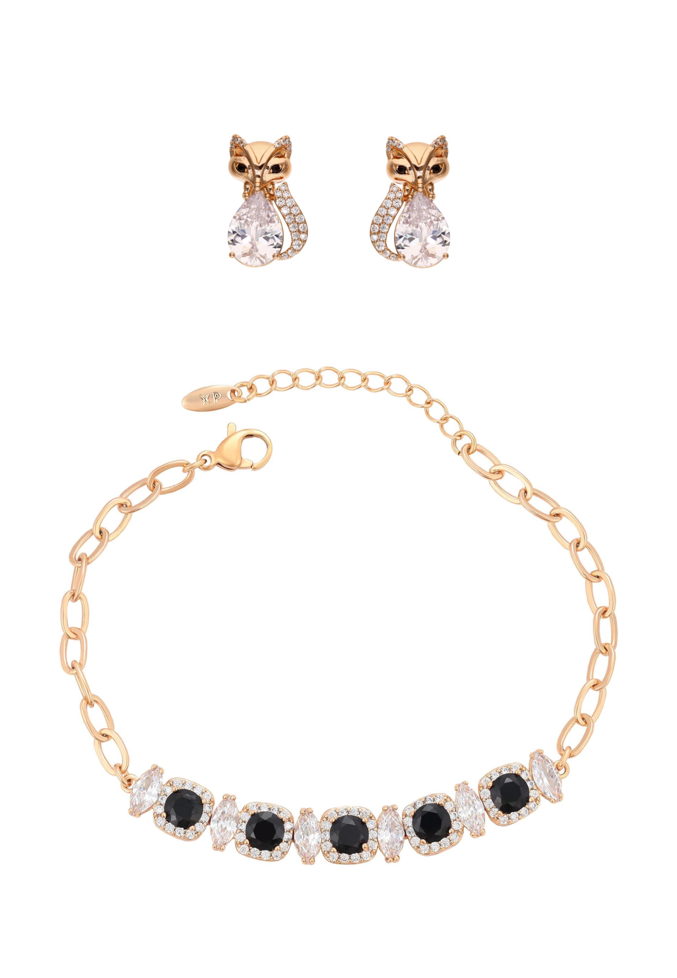 faina Sieraden set in de kleur Goud / Zwart / Transparant, Productweergave