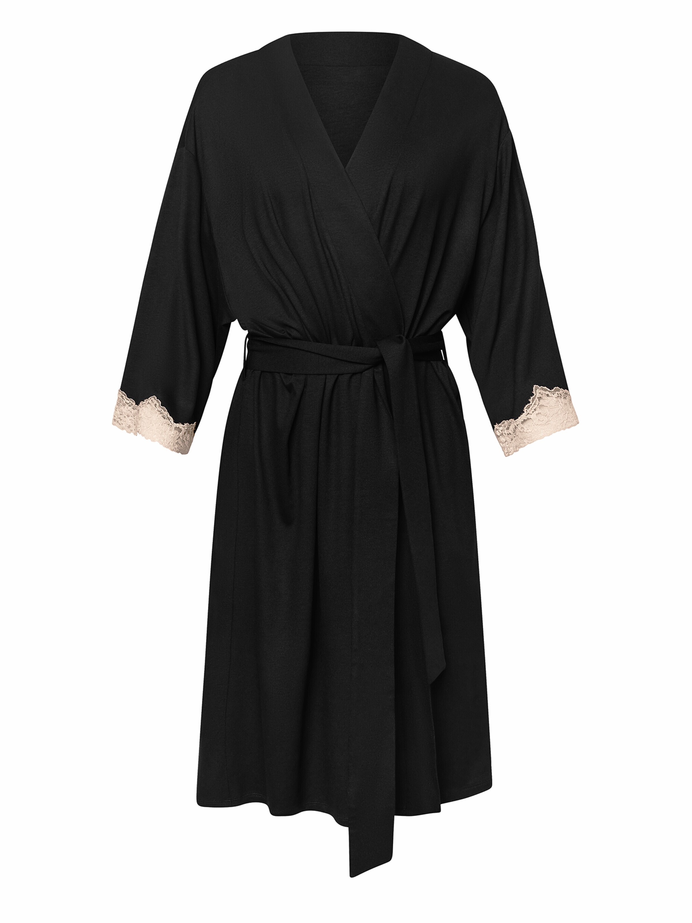 Lisca Dressing Gown 'Tania' in Black: front
