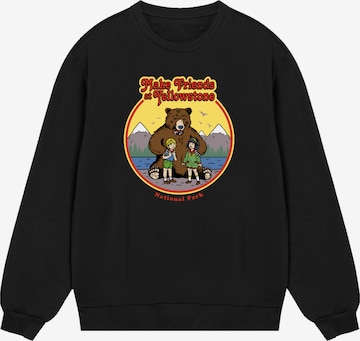 F4NT4STIC Sweatshirt 'US National Parks Make Friends At Yellowstone' in Black: front