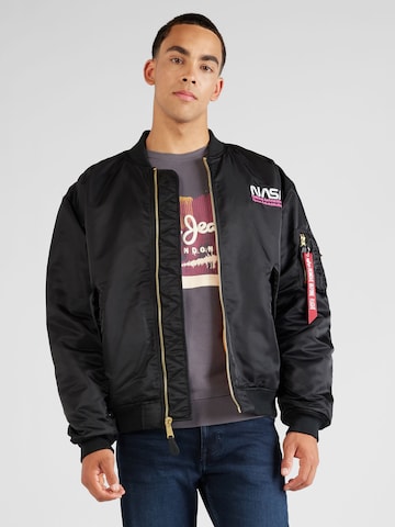 ALPHA INDUSTRIES Between-Season Jacket 'NASA Skylab' in Black: front