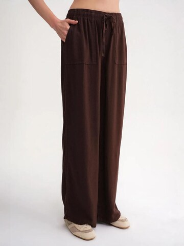 MixRay Wide leg Broek in Bruin